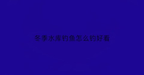 “冬季水库钓鱼怎么钓好看(冬季钓水库选择钓位的三个技巧)