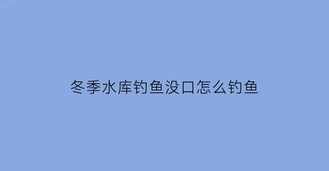 冬季水库钓鱼没口怎么钓鱼(冬季水库钓鱼没口怎么钓鱼呢)