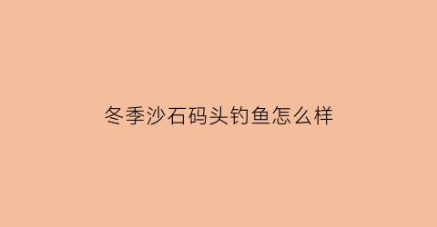 冬季沙石码头钓鱼怎么样(砂石码头需要什么手续)