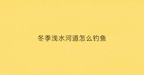 冬季浅水河道怎么钓鱼(冬天怎样钓浅水鱼塘)