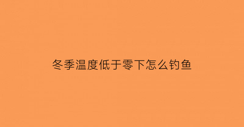 冬季温度低于零下怎么钓鱼(冬季温度低于零下怎么钓鱼呢)