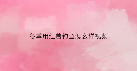 “冬季用红薯钓鱼怎么样视频(冬季用红薯钓鱼怎么样视频教程)