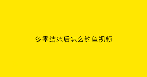 冬季结冰后怎么钓鱼视频