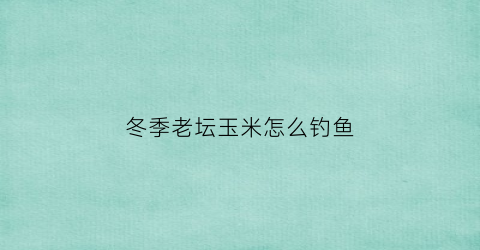 冬季老坛玉米怎么钓鱼(冬季钓老坛玉米的技巧)