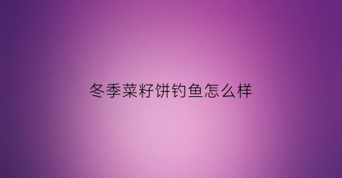 冬季菜籽饼钓鱼怎么样(菜籽饼如何钓鱼)