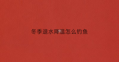 冬季退水降温怎么钓鱼(冬季降温钓鱼技巧)