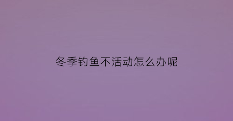 “冬季钓鱼不活动怎么办呢(冬天钓不了鱼)