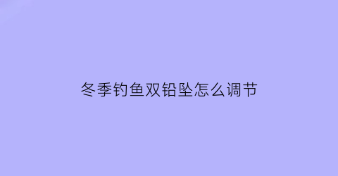 冬季钓鱼双铅坠怎么调节(冬季双铅调漂钓鲫鱼)