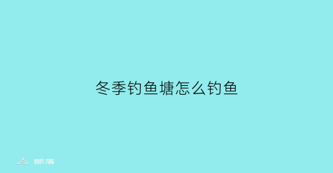冬季钓鱼塘怎么钓鱼(冬天鱼塘的鱼怎么钓)