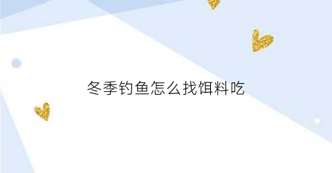 “冬季钓鱼怎么找饵料吃(冬季钓鱼怎么找饵料吃饵)