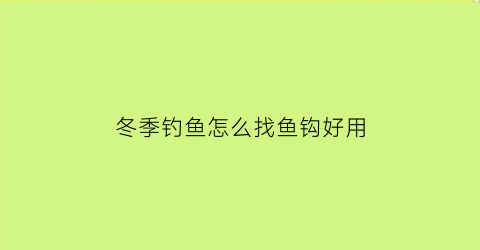 冬季钓鱼怎么找鱼钩好用(冬季钓鱼怎么找鱼钩好用视频)