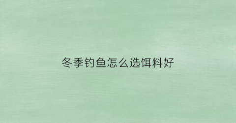 冬季钓鱼怎么选饵料好(冬季钓鱼用什么牌子饵料最好)