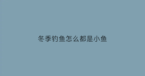 冬季钓鱼怎么都是小鱼(冬天钓鱼怎么钓不到)