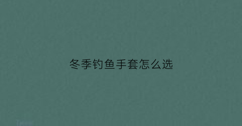 冬季钓鱼手套怎么选(冬季钓鱼手套怎么选好)