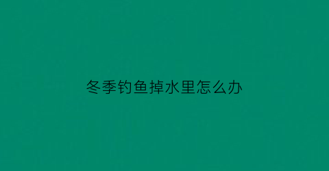 冬季钓鱼掉水里怎么办(冬季钓鱼掉水里怎么办呢)