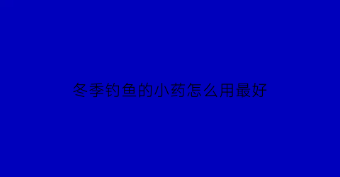 冬季钓鱼的小药怎么用最好(冬季钓鱼小药哪种最好)