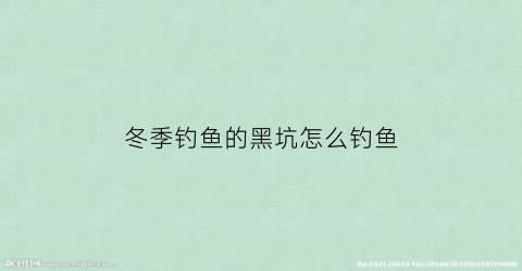 冬季钓鱼的黑坑怎么钓鱼(冬季钓黑坑用什么饵料)