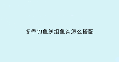 冬季钓鱼线组鱼钩怎么搭配(冬季野钓线组如何搭配用多大钩)