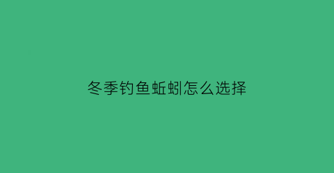 冬季钓鱼蚯蚓怎么选择(冬季钓蚯蚓用什么鱼钩)