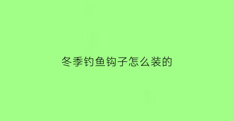 冬季钓鱼钩子怎么装的(冬季钓鱼鱼钩)