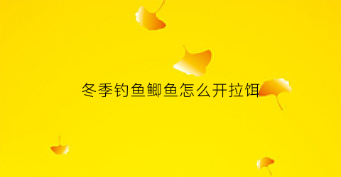 冬季钓鱼鲫鱼怎么开拉饵(冬季野钓鲫鱼如何打窝)
