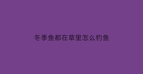 冬季鱼都在草里怎么钓鱼(冬天的草鱼怎么钓)