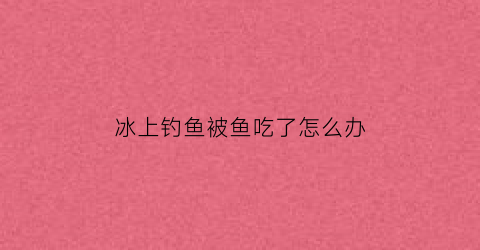 冰上钓鱼被鱼吃了怎么办(在冰上钓鱼)