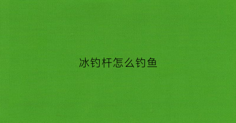 冰钓杆怎么钓鱼(冰钓杆钓鱼视频)