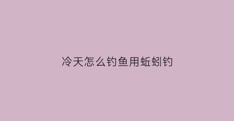 “冷天怎么钓鱼用蚯蚓钓(天气冷用蚯蚓还是饵料)