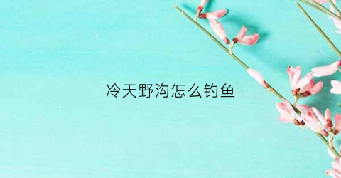 冷天野沟怎么钓鱼(野河沟冬天怎样钓鱼)