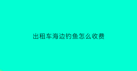 “出租车海边钓鱼怎么收费(出租车钓鱼是什么意思)