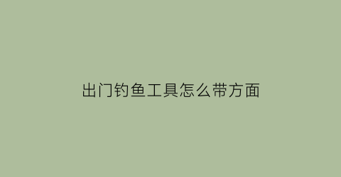 “出门钓鱼工具怎么带方面(出门野钓最省事装备)