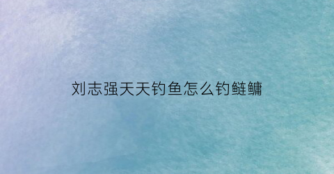 刘志强天天钓鱼怎么钓鲢鳙