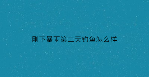 刚下暴雨第二天钓鱼怎么样(下完雨第二天钓鱼怎么样)
