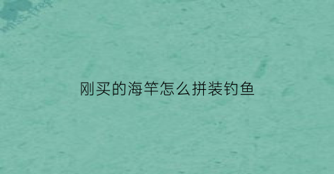 刚买的海竿怎么拼装钓鱼(新海竿怎么组装)