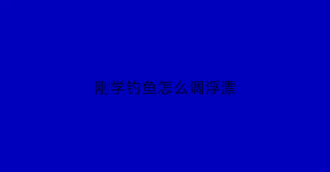 刚学钓鱼怎么调浮漂