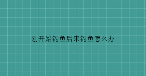 刚开始钓鱼后来钓鱼怎么办(刚钓起来的鱼)
