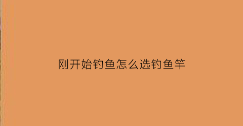 刚开始钓鱼怎么选钓鱼竿(刚开始钓鱼买什么杆)