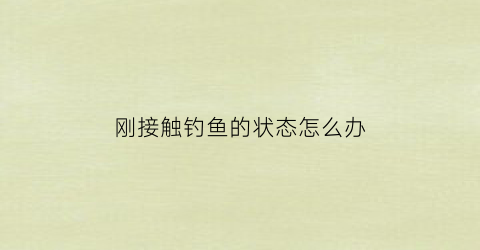 刚接触钓鱼的状态怎么办(钓完鱼怎么处理)
