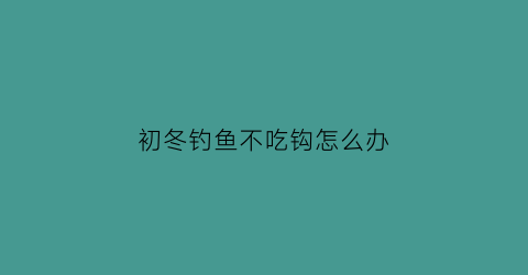 “初冬钓鱼不吃钩怎么办(初冬钓鱼不开口怎么办)