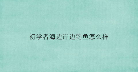 初学者海边岸边钓鱼怎么样(岸边钓海鱼的技巧)