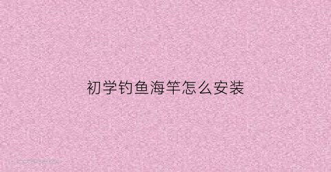 初学钓鱼海竿怎么安装(钓鱼竿海竿怎么安装)