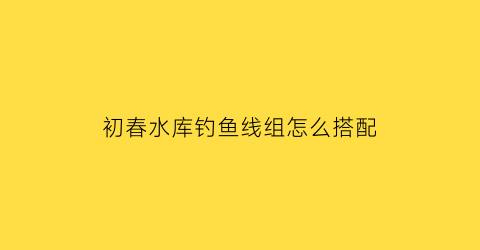 初春水库钓鱼线组怎么搭配