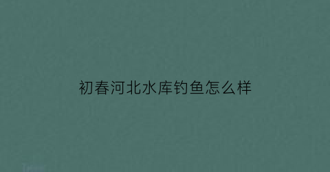 “初春河北水库钓鱼怎么样(初春水库钓鱼钓多深水)