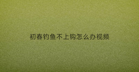 初春钓鱼不上钩怎么办视频(初春钓鱼不上钩怎么办视频教学)