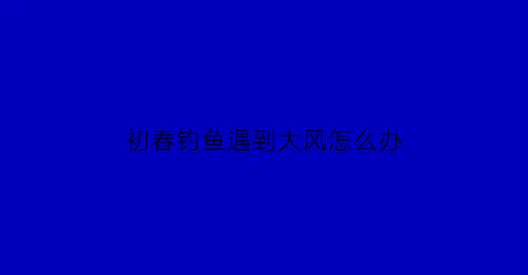 初春钓鱼遇到大风怎么办(大风天气钓鱼)