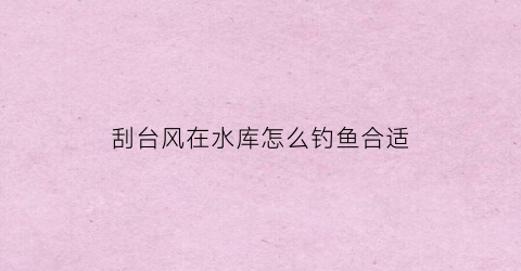 “刮台风在水库怎么钓鱼合适(刮台风适合钓鱼吗)