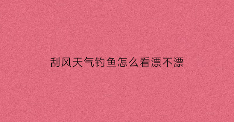 “刮风天气钓鱼怎么看漂不漂(刮风天气钓鱼怎么看漂不漂了)