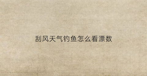 刮风天气钓鱼怎么看漂数(刮风天气钓鱼应该在什么位置比较好)