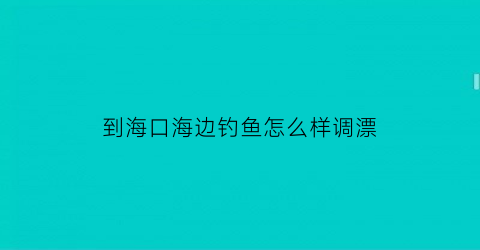 到海口海边钓鱼怎么样调漂(海口滩钓)